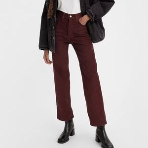 Levi's Corduroy Ribcage Straight, Burgundy